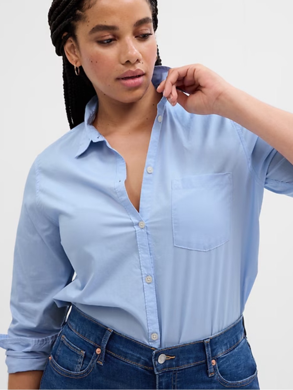Gap Classic Cotton Shirt in Blue Crystal - Picture 4 of 6